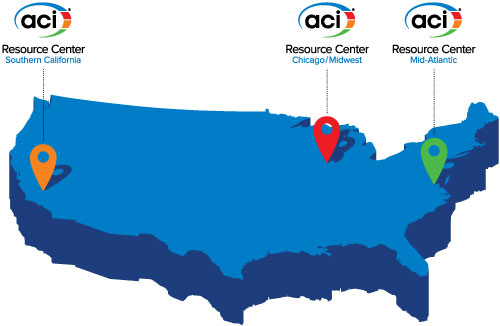 ACI Resource Centers map