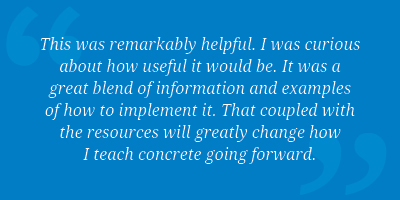 ACI Professor Workshop testimonial. This was remarkably helpful.